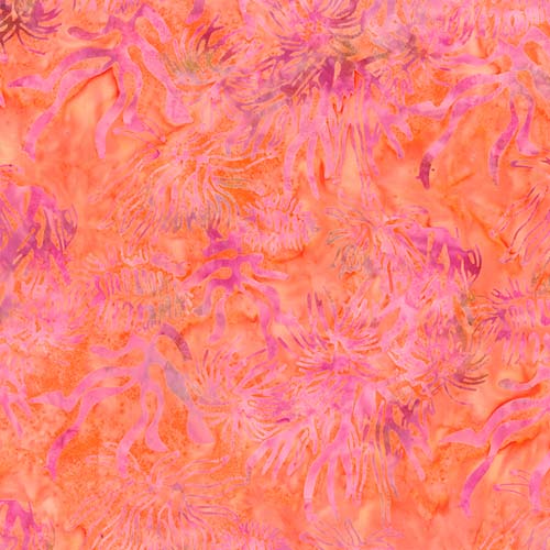 Batik - Paradise Bay - Coral Reef - Coral Reef - Peach - pink on orange