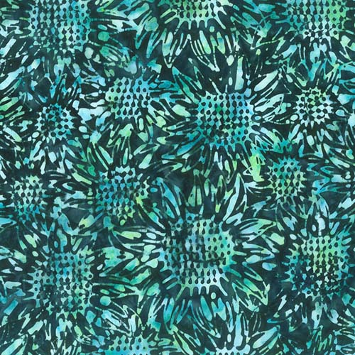 Heartland Batik - Sunflowers - Walnut Brown - yellow orange & brown sunflowers