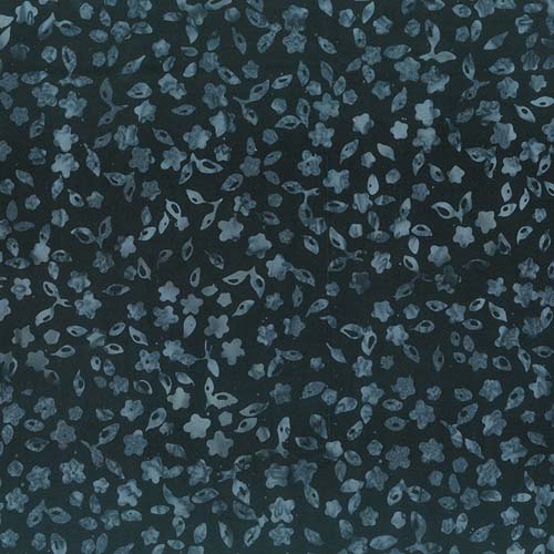 Garden Spirit Batik - Tossed Floral - Soot - dark gray ditsy on black