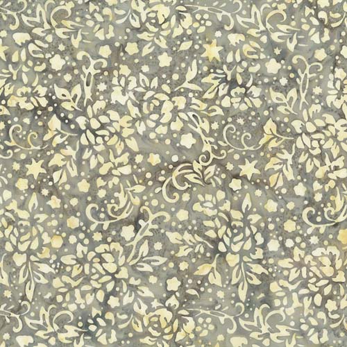 Garden Spirit Batik - Swirled Stencil - Mauve/taupe - tan star whisps on taupe