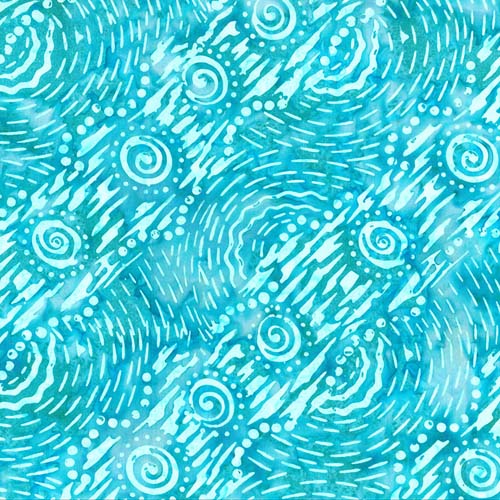 Boardwalk Dreams Batik - Diagonal Stripe - Turquoise -  swirly stripes