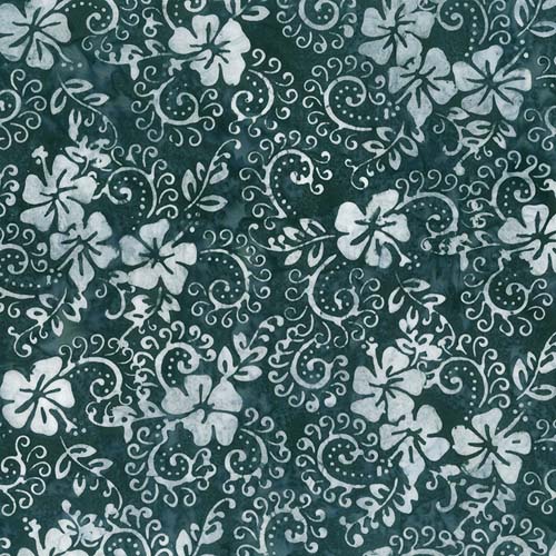 Boardwalk Dreams Batik - Hibiscus - Mariana - dark blue floral