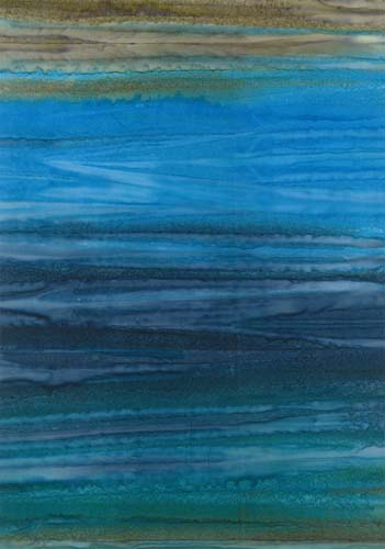 Batik - Hand Dye - Ombre - Blues - stripes of tan & shades of blue