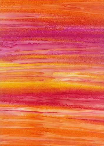 Batik - Hand Dye - Ombre- Fire Sign - stripes in yellow, orange & pinks