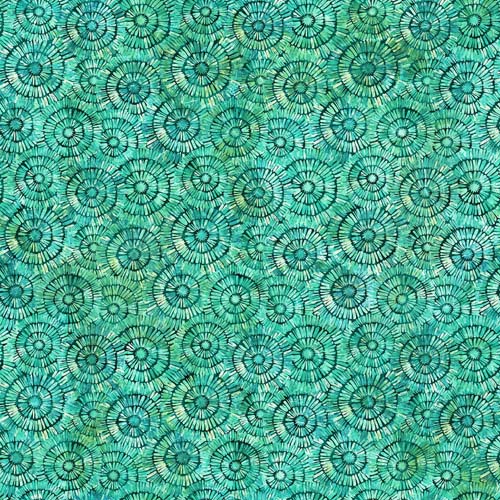 Vitamin Sea - Swirls - Turquoise - light turquoise concentric circles on dark