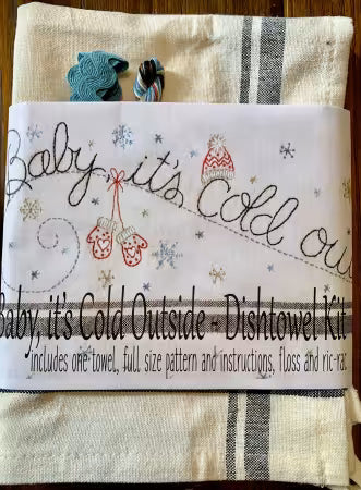 Bareroots - Baby, its cold outside - Embroidery Dishtowel Kit - incl towel, floss