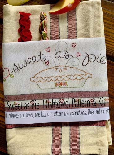 Bareroots - Sweet as Pie - Embroidery Dishtowel Kit - incl towel, floss
