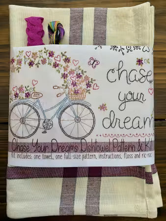 Bareroots - Chase your Dreams - Embroidery Dishtowel Kit - incl towel, floss