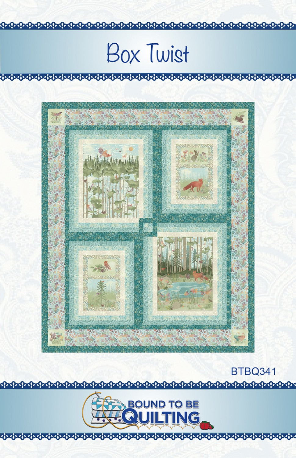 Box Twist - 57 x 67  quilt - uses a panel - by Bound to be Quilting