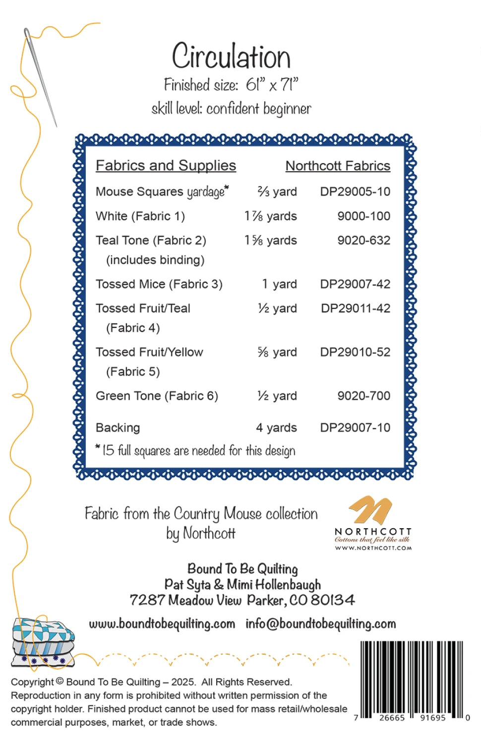 Circulation - quilt pattern - from Bound To Be Quilting BTBQ575