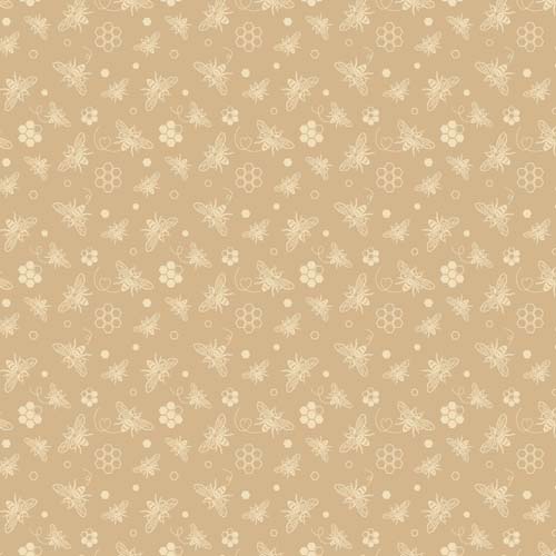 KSNB-2024 - Bee Happy - Tan - tone on tone bees on tan