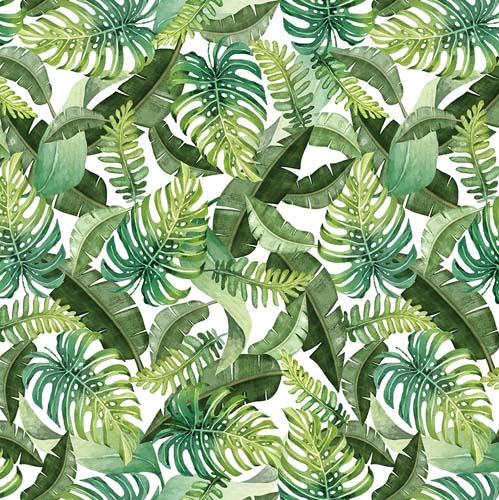 Paradise Awaits - Leaves of Paradise - White - tropical leaves on white