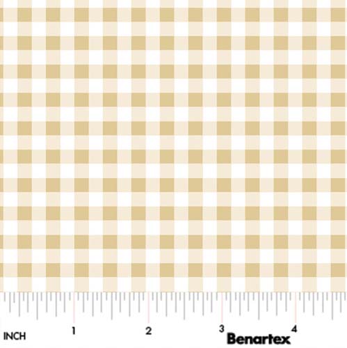 2025 KSNE - Farmland -Little Gingham - Cream - tan & white