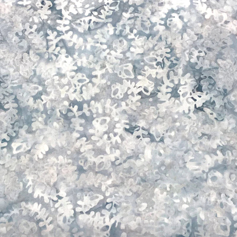 Batik -Blue Smoke -  Spiral Vines - Gray/Blue - lighter swirl vines on blue/gray
