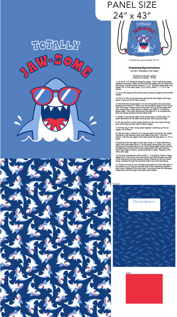 Shark Attack - 24in. Canvas PANEL - Blue