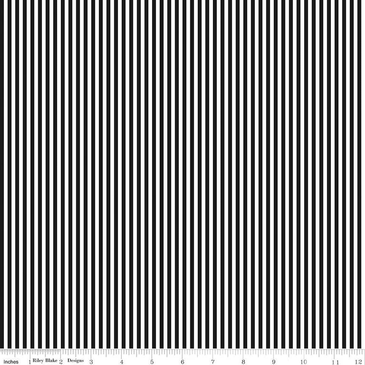 Stripe - 1/8 Inch - Black & White - black and white stripes