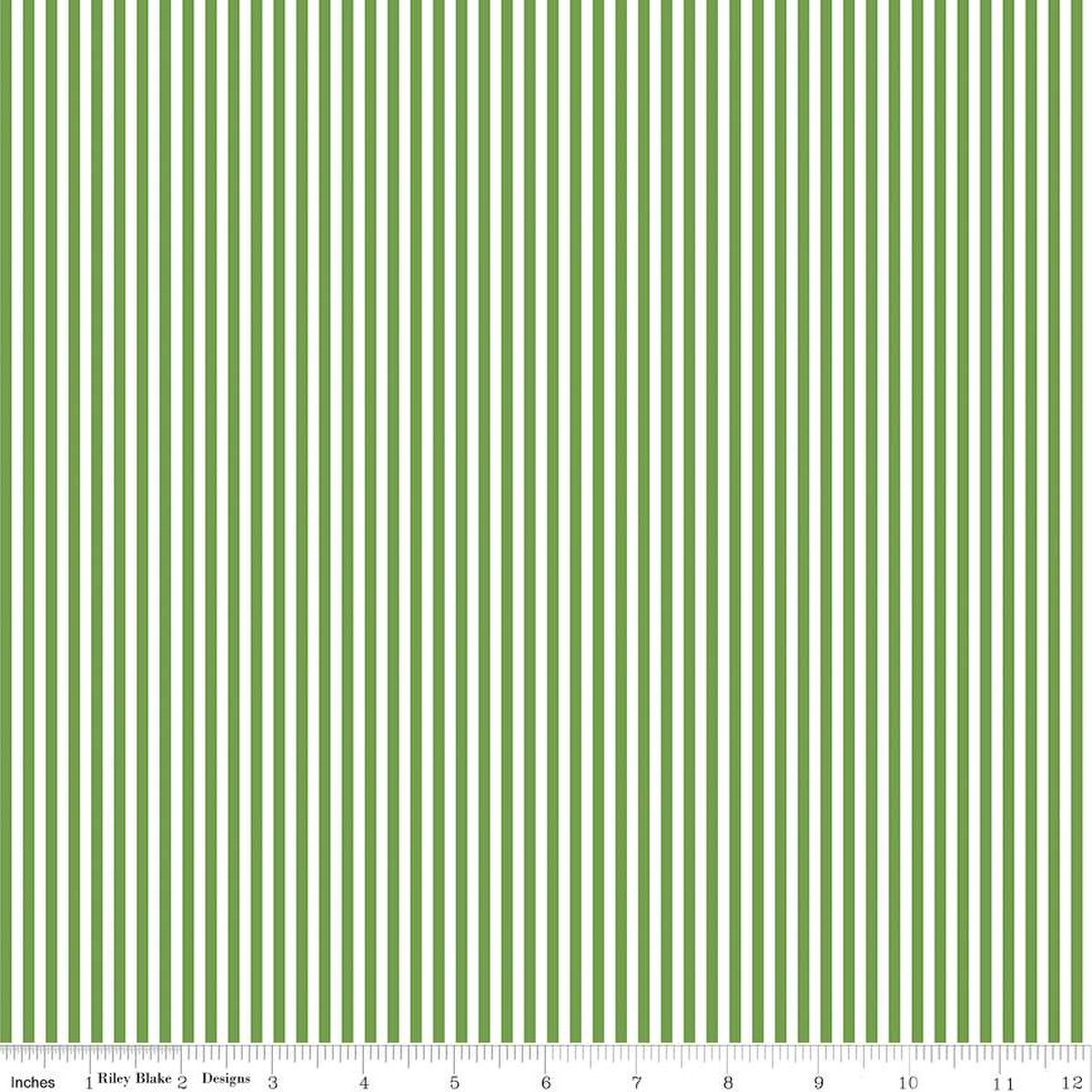 Stripe - 1/8 Inch - Clover & White - dark green and white stripes