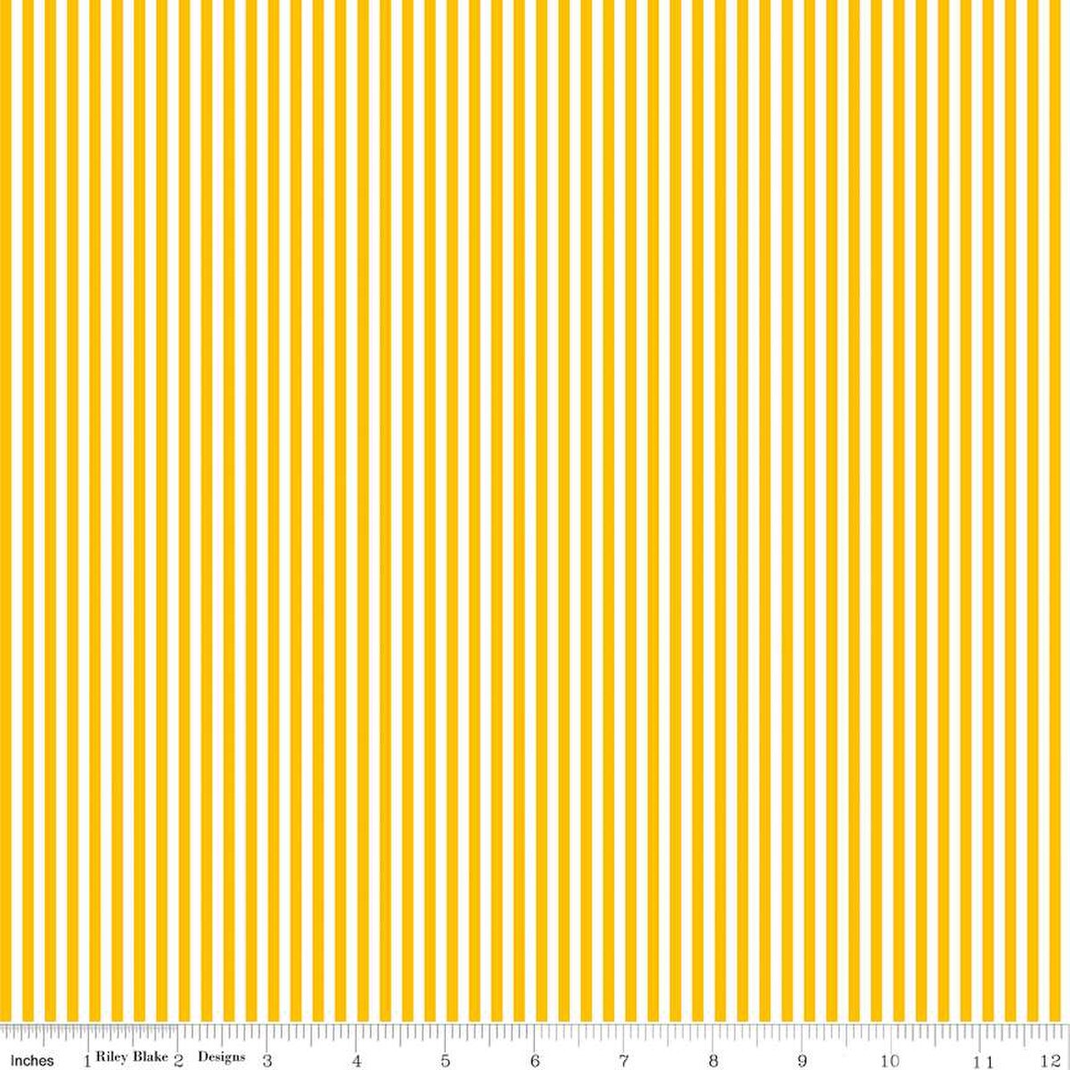 Stripe - 1/8 Inch - Mustard &White - gold and white stripes