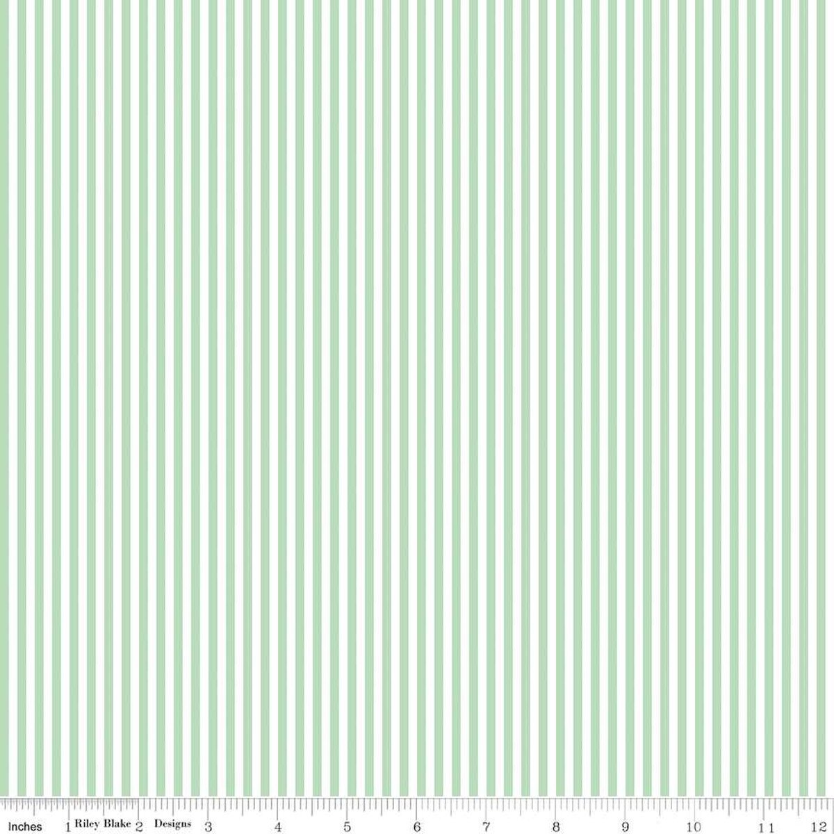 Stripe - 1/8 Inch - Sweet Mint & White  - mint green and white stripes