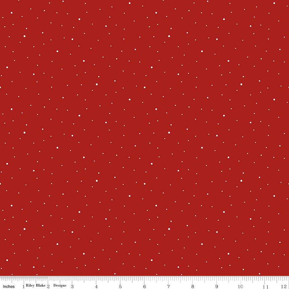 Dapple Dot - Barn Red - scattered white dots on red