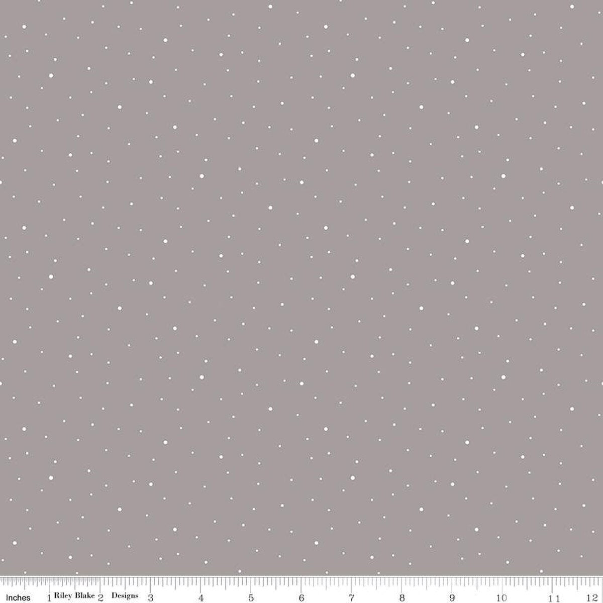 Dapple Dot - Rileygray - scattered white dots on light gray
