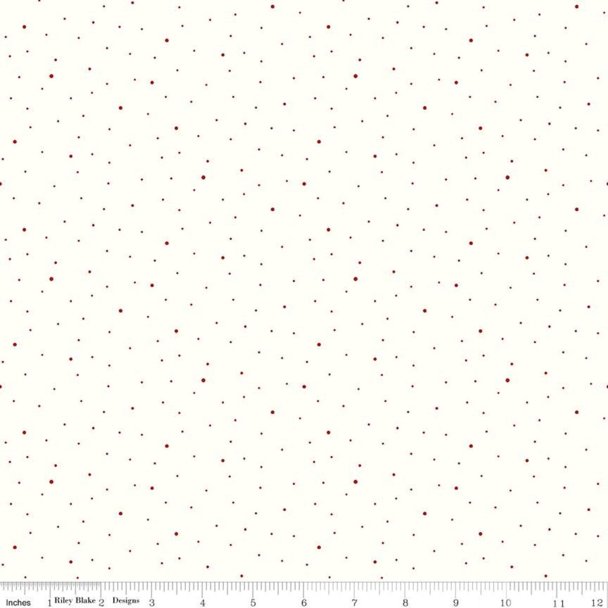 Dapple Dot - Off White/Barn Red - scattered red dots on cream