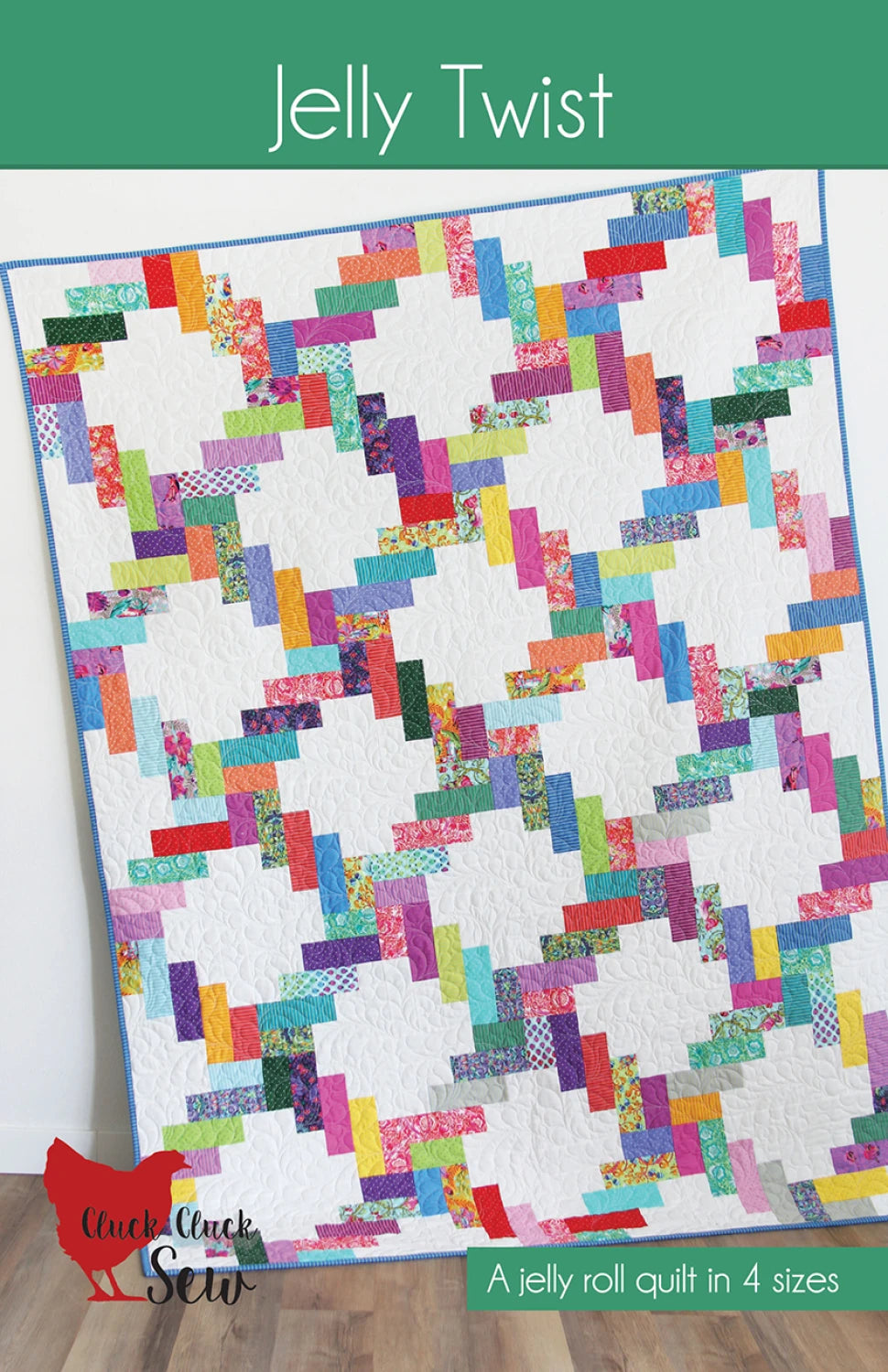 Jelly Twist pattern - a jellyroll quilt in four sizes - Cluck Cluck Sew 211
