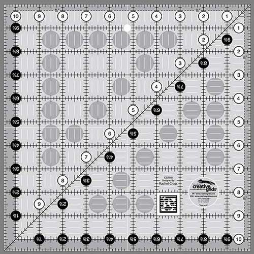 Creative Grids Non-Slip 10.5 Square Ruler #CGR10 10-1/2"
