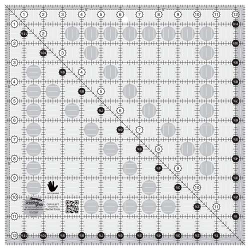 Creative Grids non-slip ruler - LEFTHANDED 12.5 " x 12.5" square CGR12LEFT