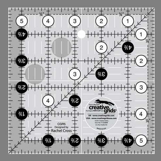 Creative Grids non-slip ruler - 5.5 " x 5.5" CGR5