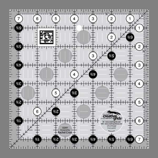 Creative Grids non-slip ruler 7.5" x 7.5" ruler - CGR7