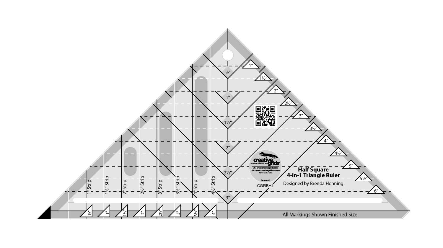 Non-Slip Half-Square 4-in-1 Triangle Ruler-Creative Grids Half Square Triang