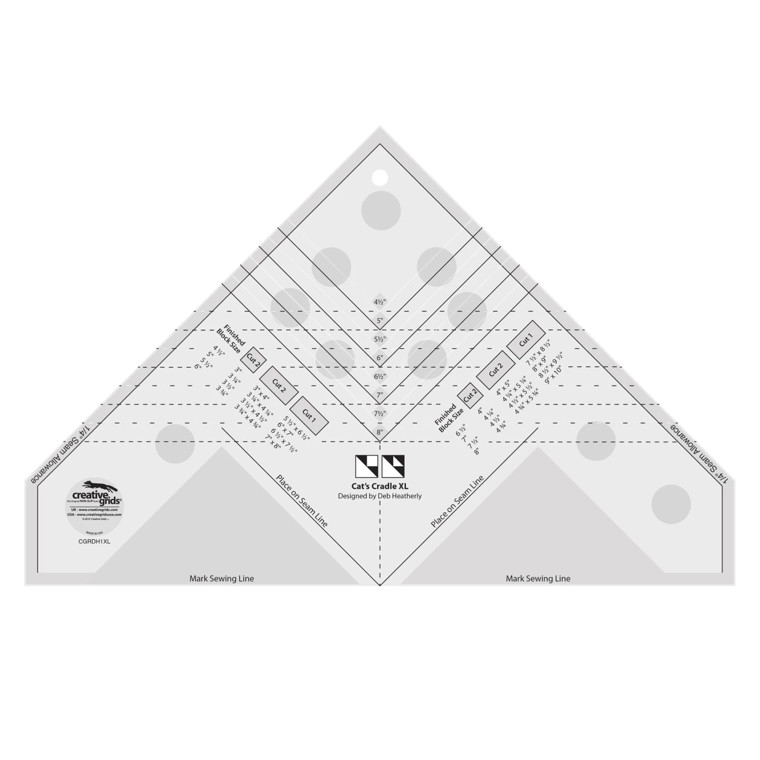 Creative Grids-Non-Slip Ruler-Cat's Cradle XLTool-CGRDH1XL, cats cradle