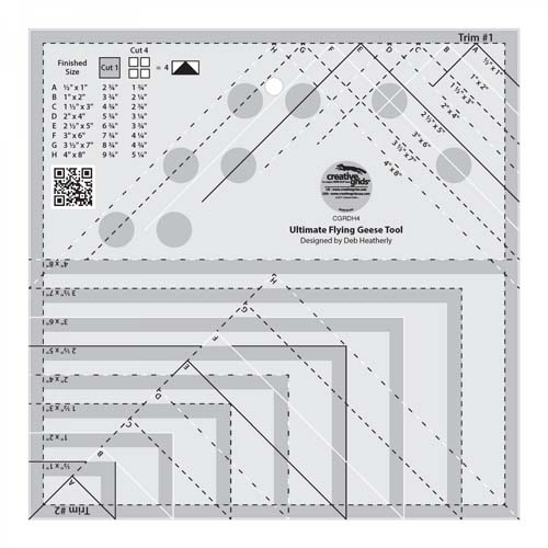 Creative Grids non-slip ruler - Ultimate Flying Geese Tool - CGRDH4