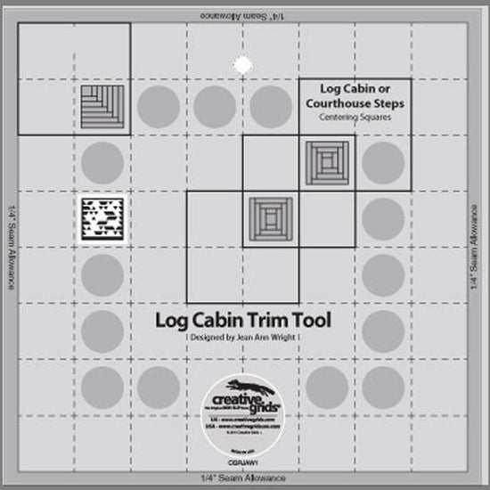 Creative Grids Non-Slip 8" Log Cabin Trim Tool Ruler #CGRJAW1