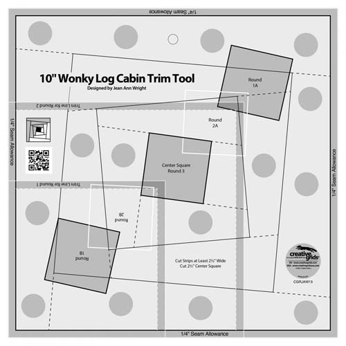 Creative Grids 10 Inch Wonky Log Cabin Trim Ruler