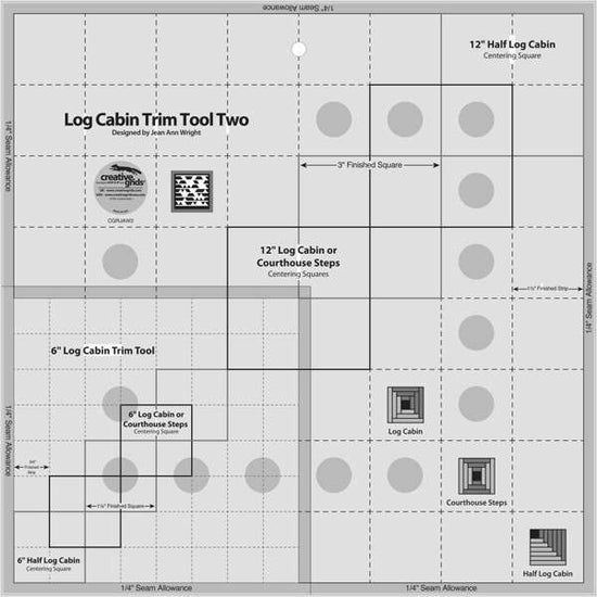 Creative Grids Non-Slip Log Cabin Trim Tool Two Ruler #CGRJAW2