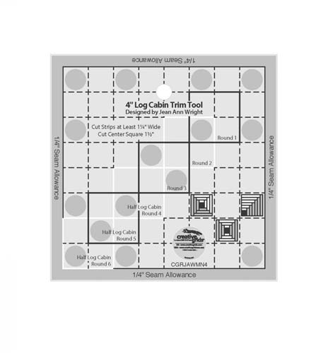 Creative Grids Non-Slip 4" Log Cabin Trim Tool Ruler #CGRJAWMN4