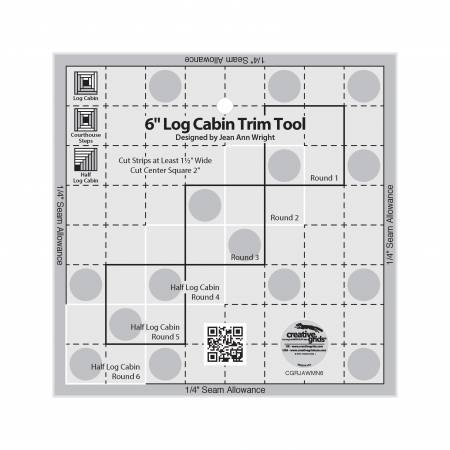 Creative Grids Non-Slip 6" Log Cabin Trim Tool Ruler #CGRJAWMN6