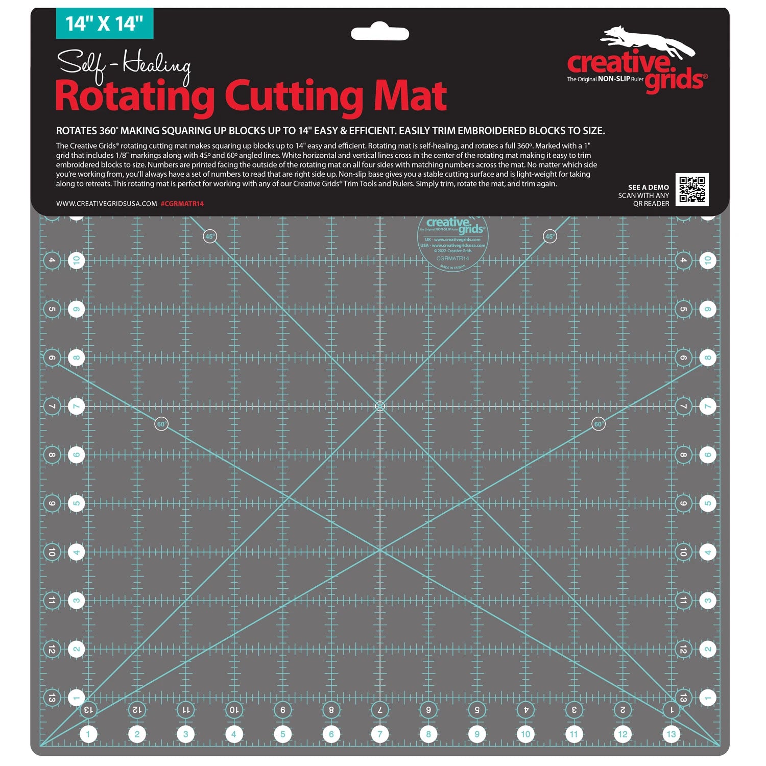 Creative Grids - rotating cutting mat - 14 x 14 inches