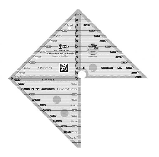 Creative Grids Non-Slip - Multi-Size 6" Flying Geese & 45/90 degree Triangl