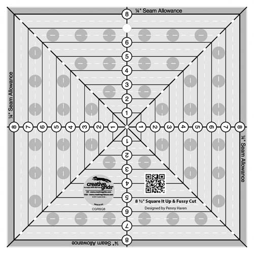 Creative Grids non-slip 8.5" Square It Up or Fussy Cut-CGRSQ8,