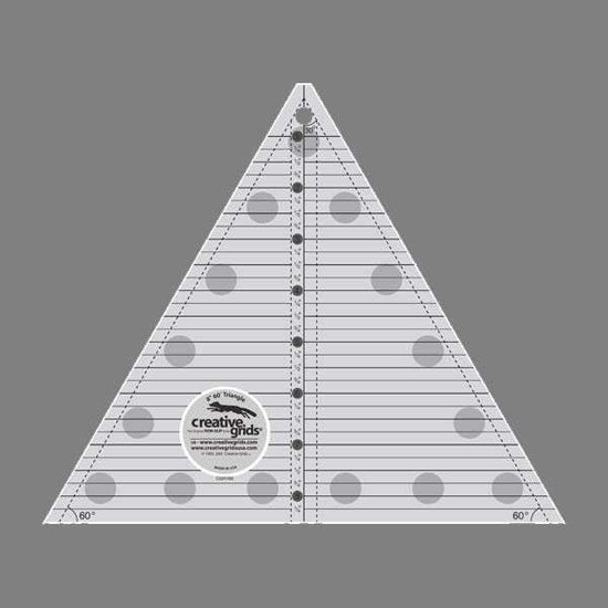 60 degree, 8" finished, CGRT60Creative Grids non-slip triangle ruler