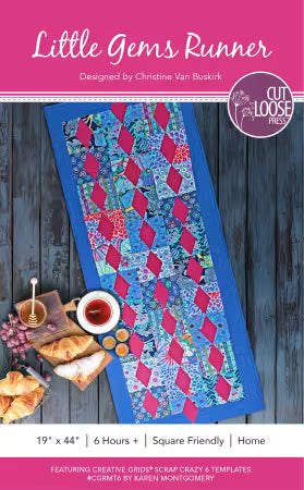 Cut Loose Press - Little Gems Runner - uses creative grids scrap crazy 6 template