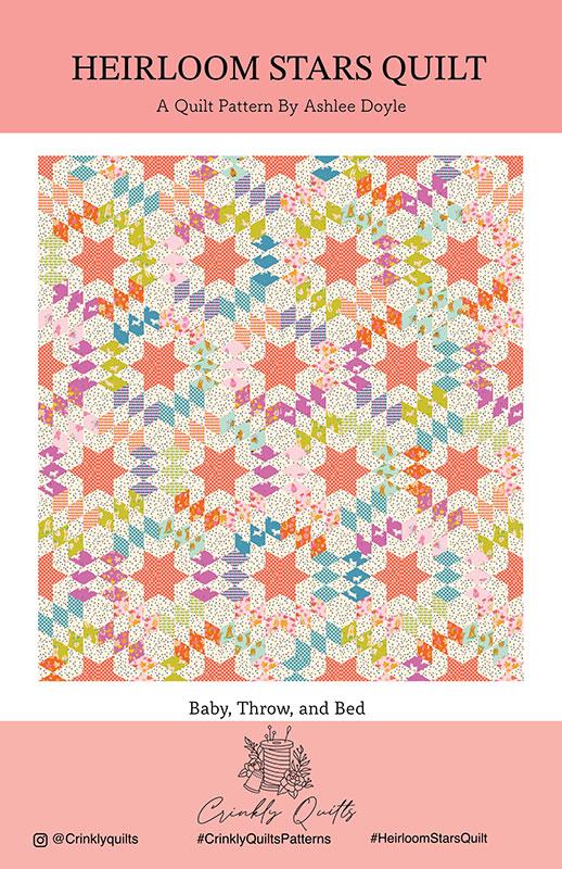 Heirloom Stars Quilt pattern - multi sized quilt -by Ashlee Doyle- Crinkly Quilt