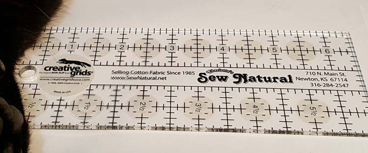 Creative Grids 2-1/2" x 6-1/2" ruler, Charlotte's Sew Natural shop ruler exclusv