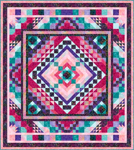 Candy Crush Batik BOM 92 x 103 incl. Pattern, Top & Binding