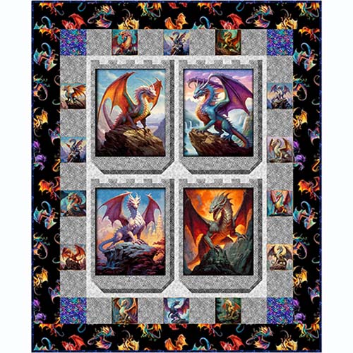 The Great Houses Dragon Song Kit - 65 x 79 incl Pattern, Top & Binding
