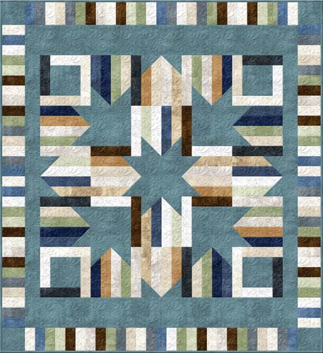 Into the Woods Starburst - 63x 69 -incl. Pattern, Top & Binding