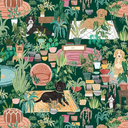 Homebodies - Hidden Dogs - Forest - dogs among plants and chairs on green
